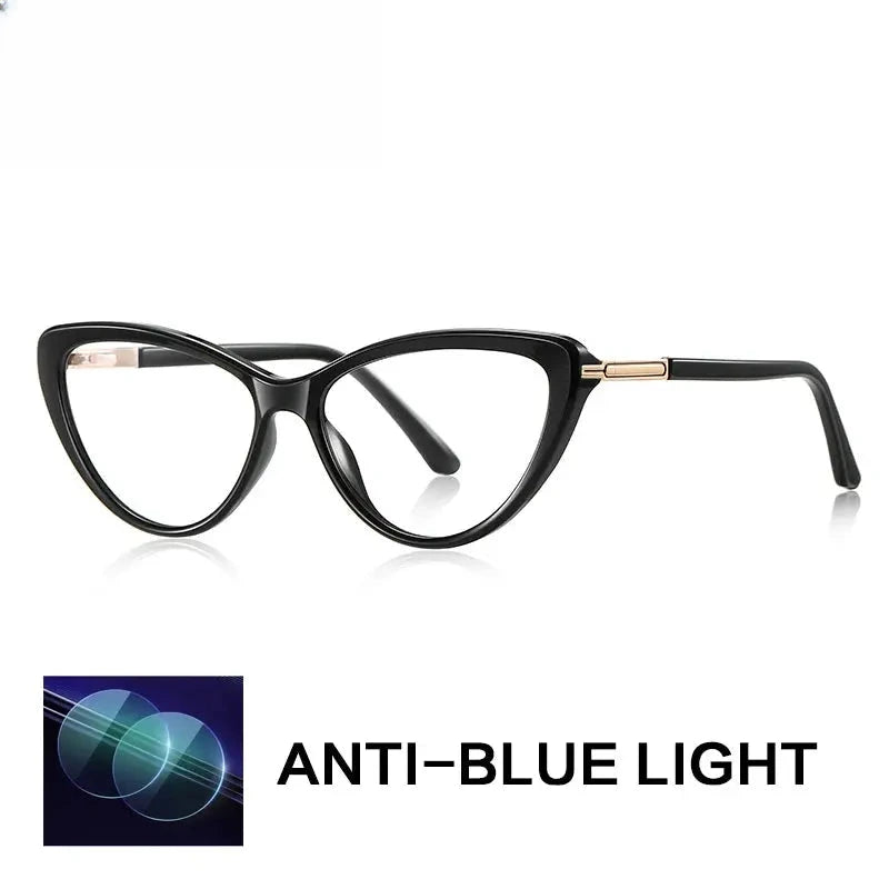 Women's Cat Eye Full Rim Titanium Reading Glasses G2232 — view 3 | Rx Spectacle