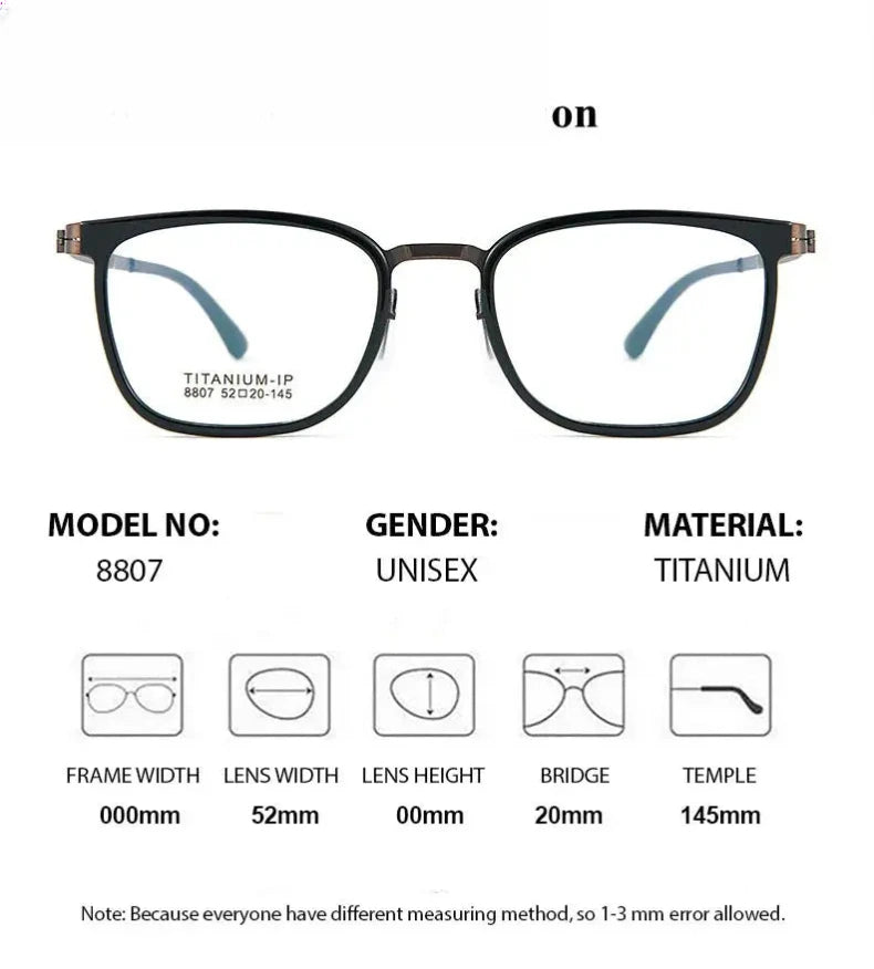 Unisex Square Full Rim TR90 Prescription Glasses 88807 — view 3 | Rx Spectacle