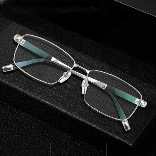 Men's Square Full Rim Titanium Prescription Glasses 827008 — view 1 | Rx Spectacle
