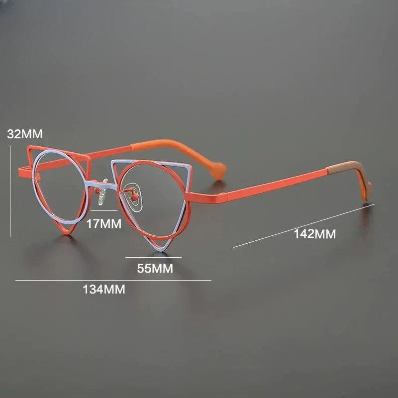 Women's Round Full Rim Titanium Prescription Glasses Gxyj85859 — view 2 | Rx Spectacle