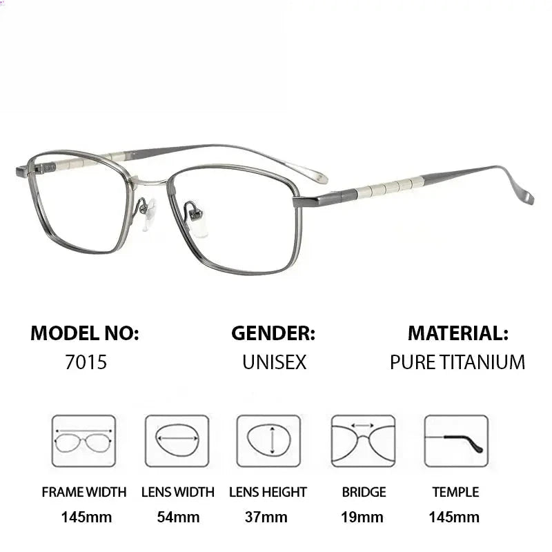 Men's Square Full Rim Titanium Prescription Glasses 367015 — view 3 | Rx Spectacle