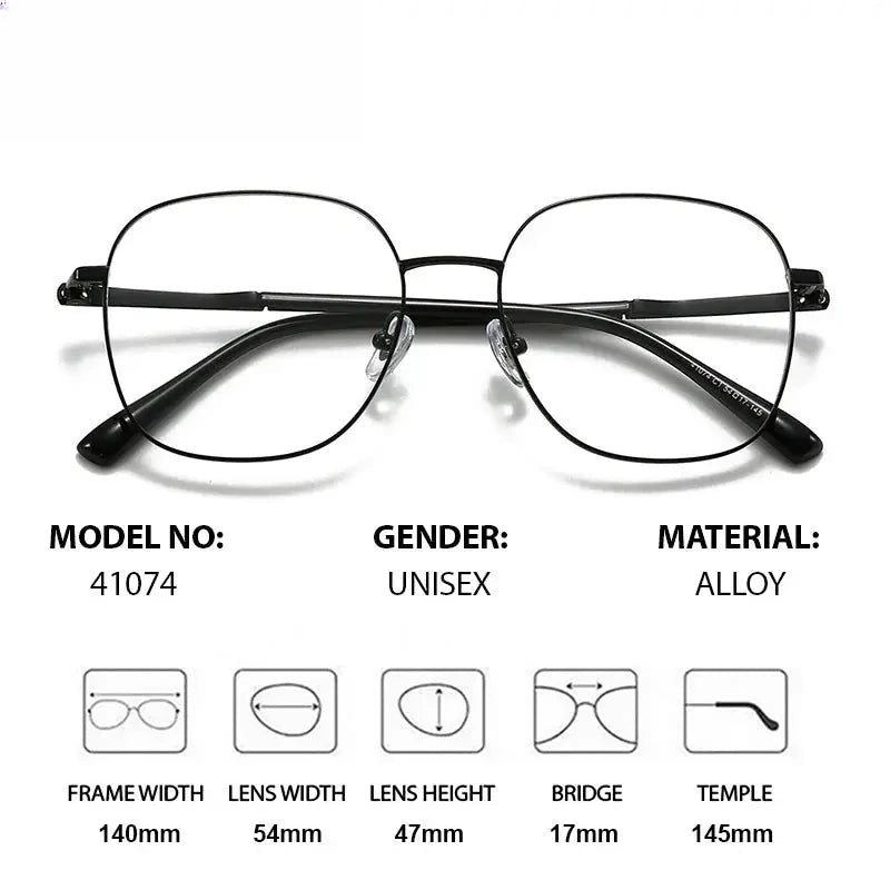 Unisex Square Full Rim Alloy Prescription Glasses 441074 — view 2 | Rx Spectacle