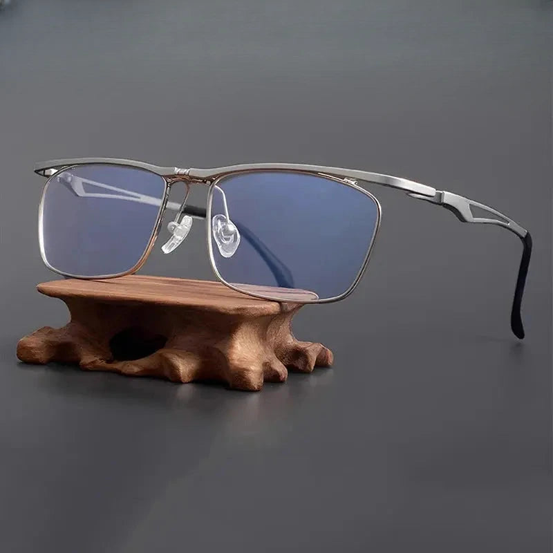 Unisex Square Semi-Rimless Alloy Prescription Glasses 300500 — view 1 | Rx Spectacle