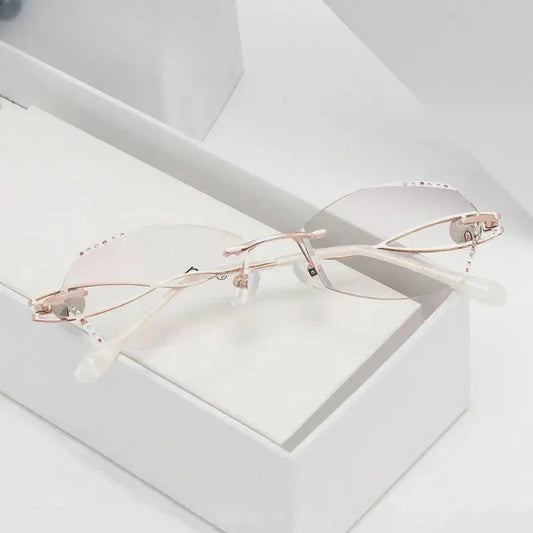 Women's Square Rimless Titanium Prescription Glasses 988022 — view 1 | Rx Spectacle