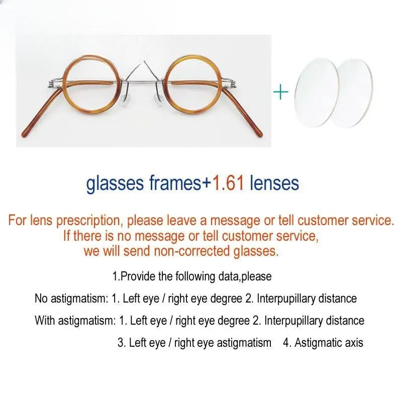 Unisex Round Full Rim Acetate Prescription Glasses Y060 — view 2 | Rx Spectacle