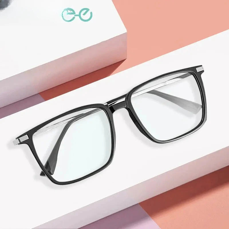 Men's Square Full Rim Titanium Reading Glasses 5042 — view 2 | Rx Spectacle