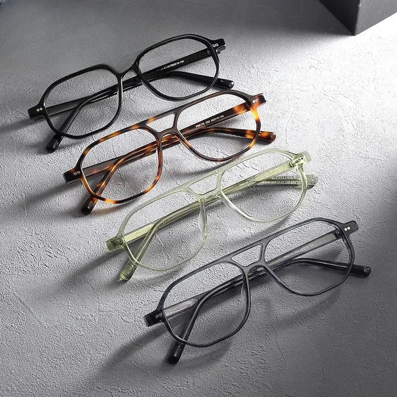 Unisex Round Full Rim Acetate Prescription Glasses 1232 — view 4 | Rx Spectacle