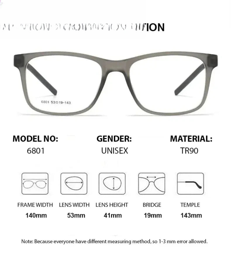Men's Square Full Rim Titanium Prescription Glasses 616801 — view 2 | Rx Spectacle