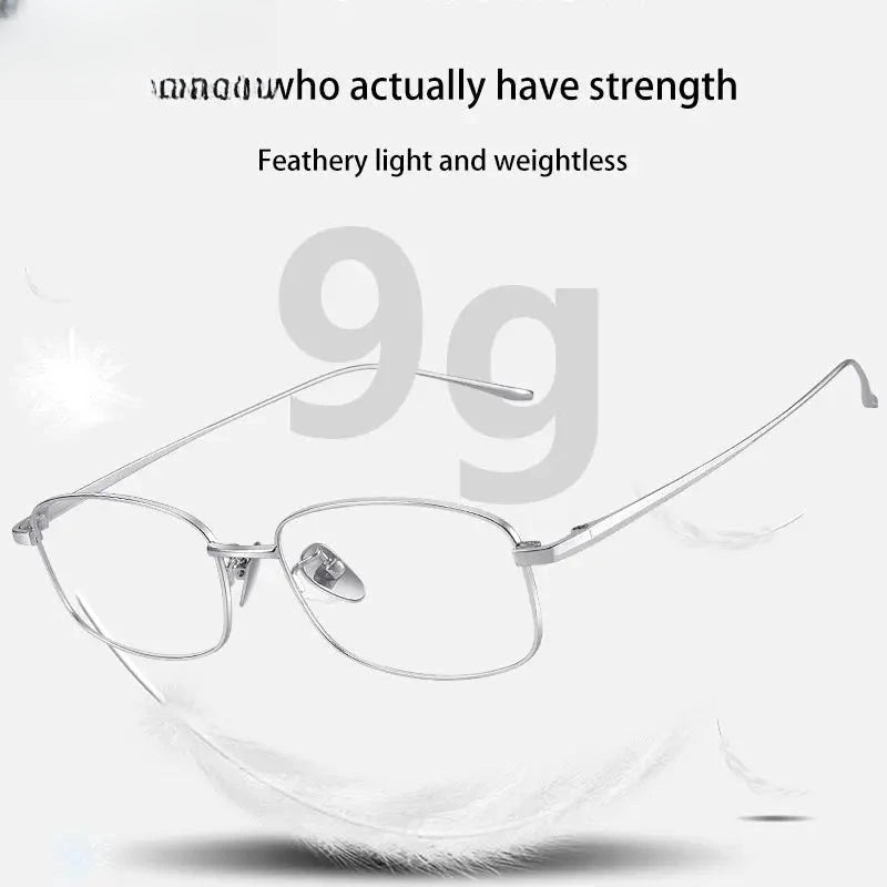 Unisex Square Full Rim Titanium Reading Glasses 8027 — view 5 | Rx Spectacle