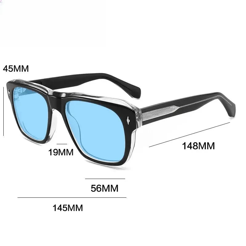 Unisex Square Full Rim Acetate Prescription Glasses Mo16 — view 5 | Rx Spectacle