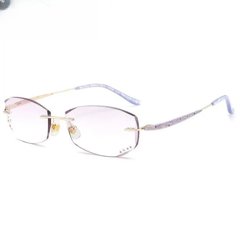 Women's Rectangular Rimless Prescription Glasses 10139 — view 3 | Rx Spectacle
