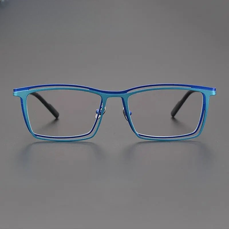 Unisex Square Full Rim Titanium Prescription Glasses Gxyj1021 — view 9 | Rx Spectacle