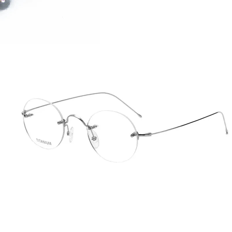 Women's Oval Rimless Titanium Reading Glasses 4348 — view 4 | Rx Spectacle