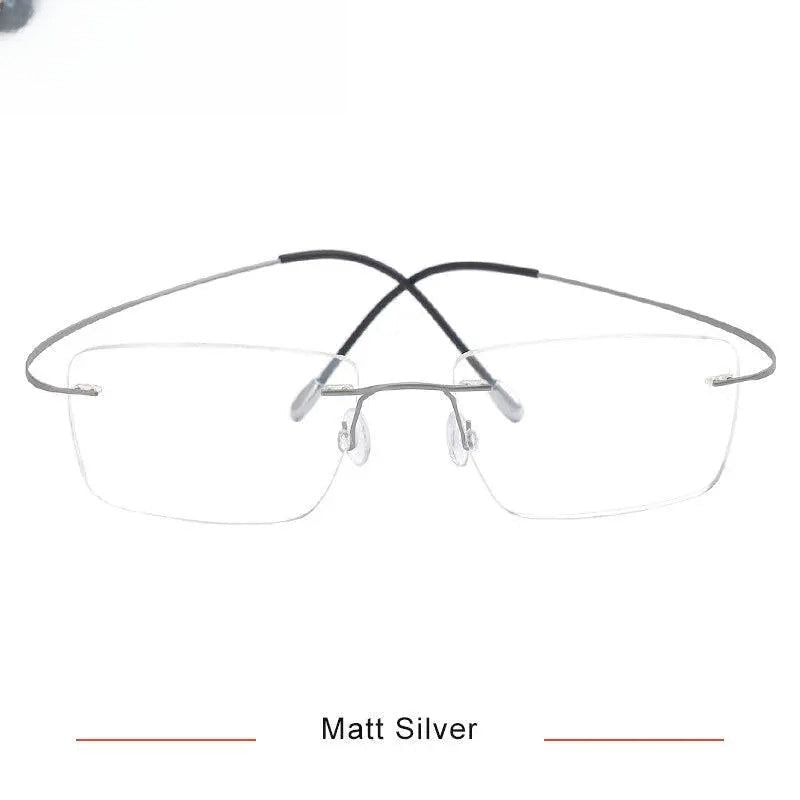 Men's Square Rimless Titanium Prescription Glasses Kr16064 — view 4 | Rx Spectacle
