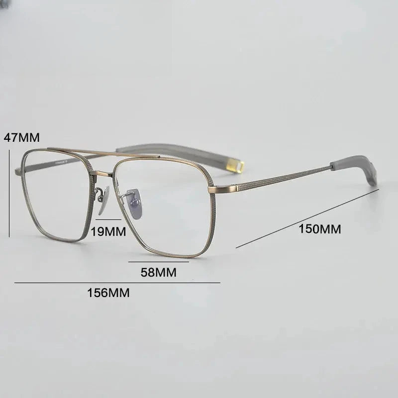 Men's Square Full Rim Titanium Prescription Glasses 815004 — view 2 | Rx Spectacle