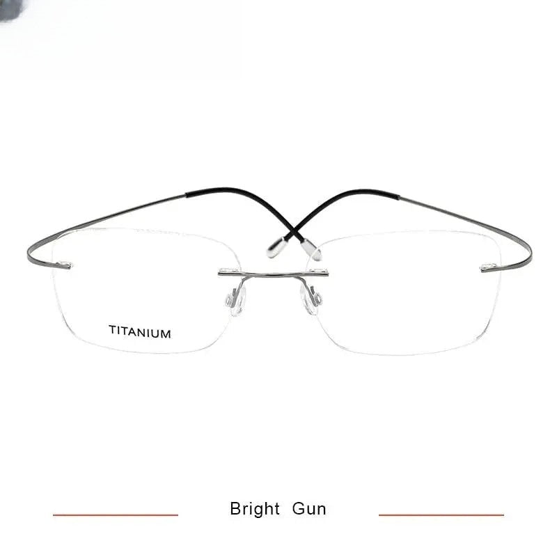 Unisex Square Rimless Titanium Screwless Prescription Glasses Kr16016 — view 2 | Rx Spectacle