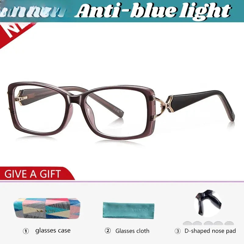 Women's Square Full Rim TR90 Reading Glasses 77201 — view 5 | Rx Spectacle