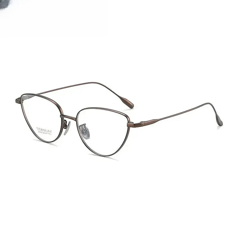 Women's Cat Eye Full Rim Titanium Prescription Glasses 603038 — view 4 | Rx Spectacle