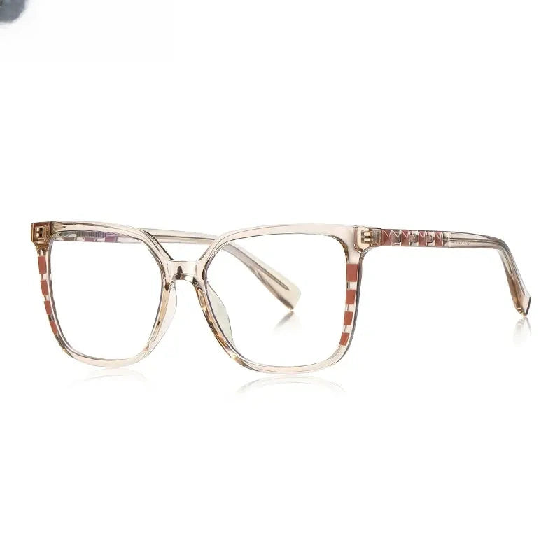 Women's Square Full Rim Alloy Reading Glasses 2132 — view 11 | Rx Spectacle
