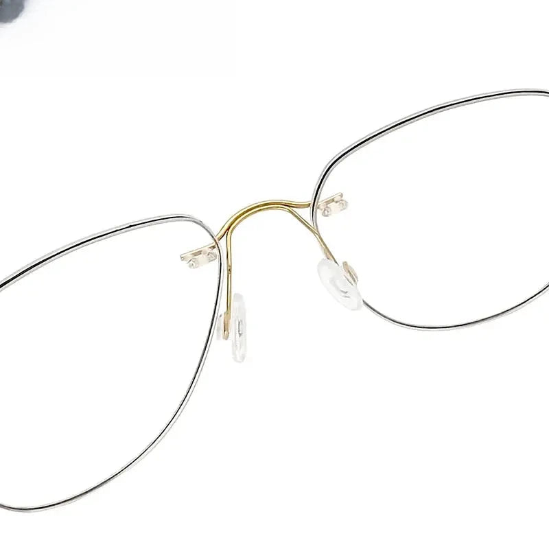 Unisex Oval Rimless Titanium Prescription Glasses Kr05 — view 5 | Rx Spectacle