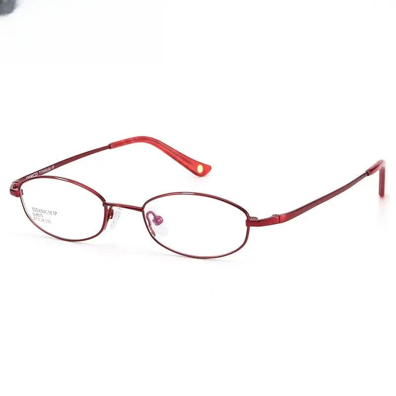 Unisex Oval Full Rim Titanium Prescription Glasses 8070 — view 15 | Rx Spectacle