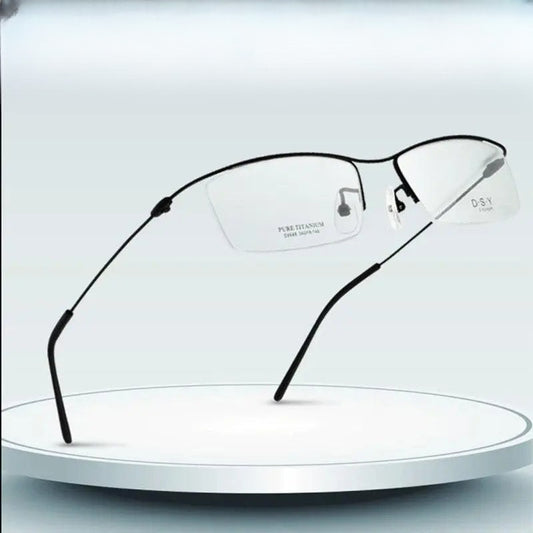Men's Square Semi-Rimless Titanium Prescription Glasses 6688 — view 1 | Rx Spectacle
