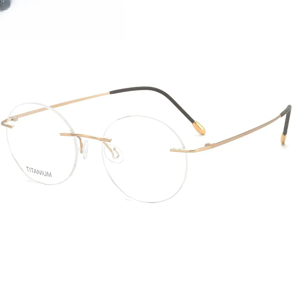 Women's Oval Rimless Titanium Prescription Glasses 716012 — view 1 | Rx Spectacle