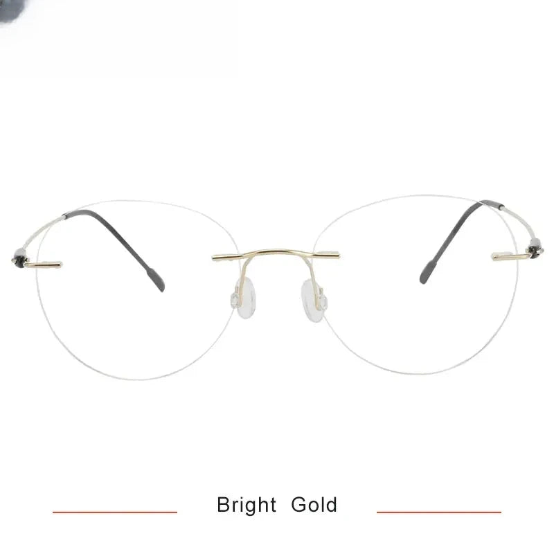 Women's Oval Rimless Titanium Screwless Prescription Glasses 316072 — view 3 | Rx Spectacle