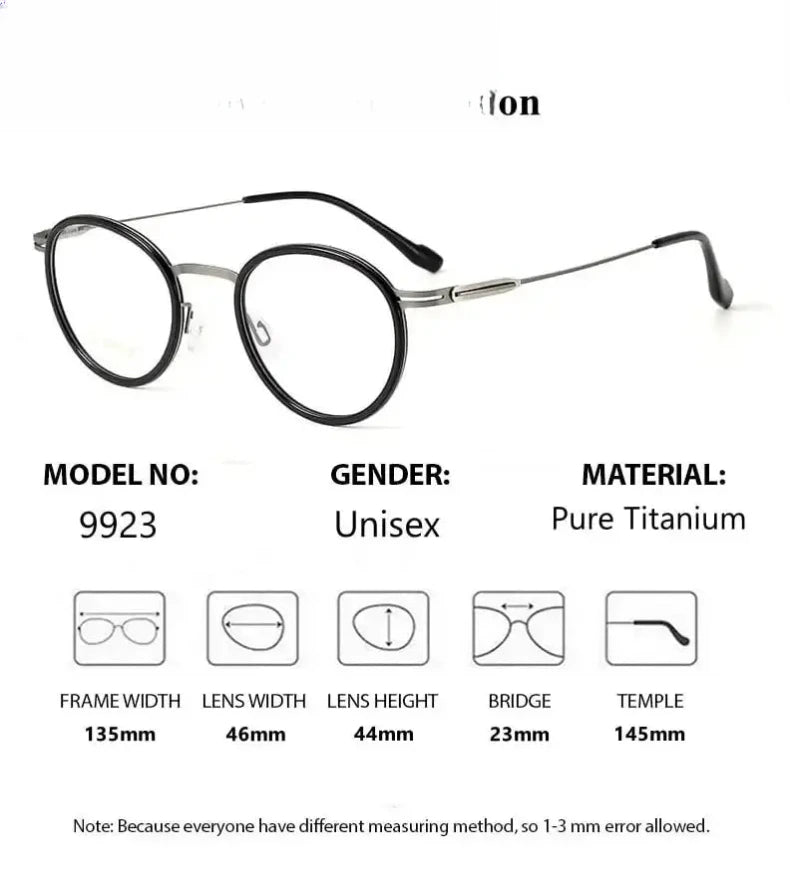 Women's Round Full Rim Titanium Prescription Glasses 99237 — view 2 | Rx Spectacle