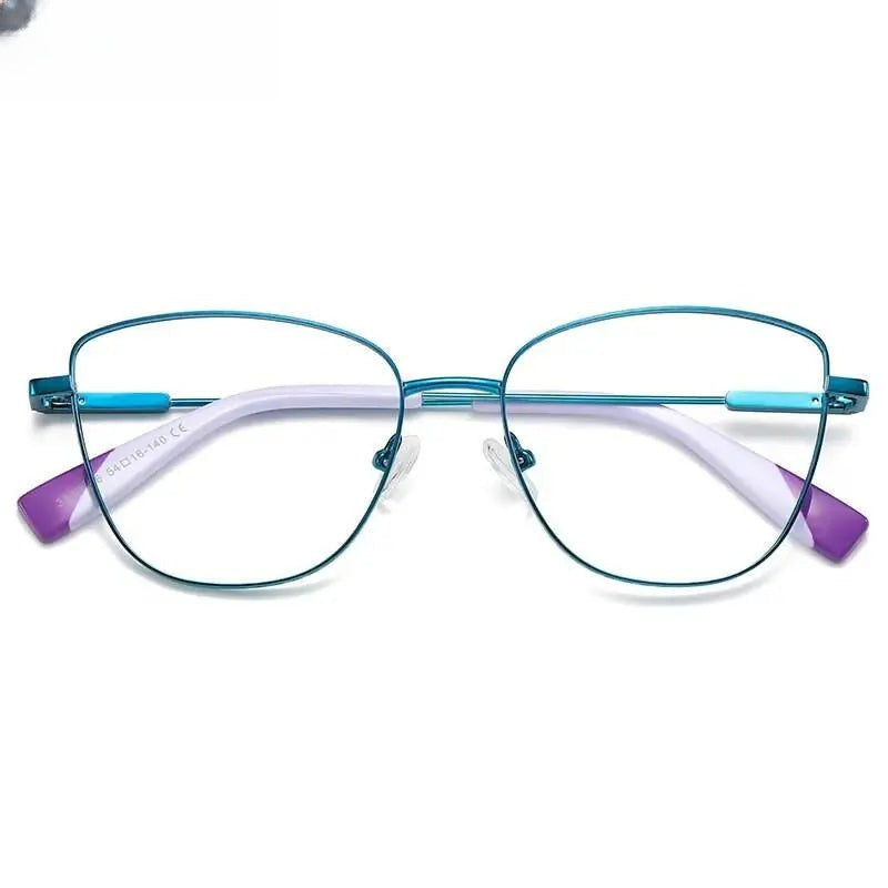 Women's Cat Eye Full Rim Stainless Steel Reading Glasses 3032 — view 11 | Rx Spectacle