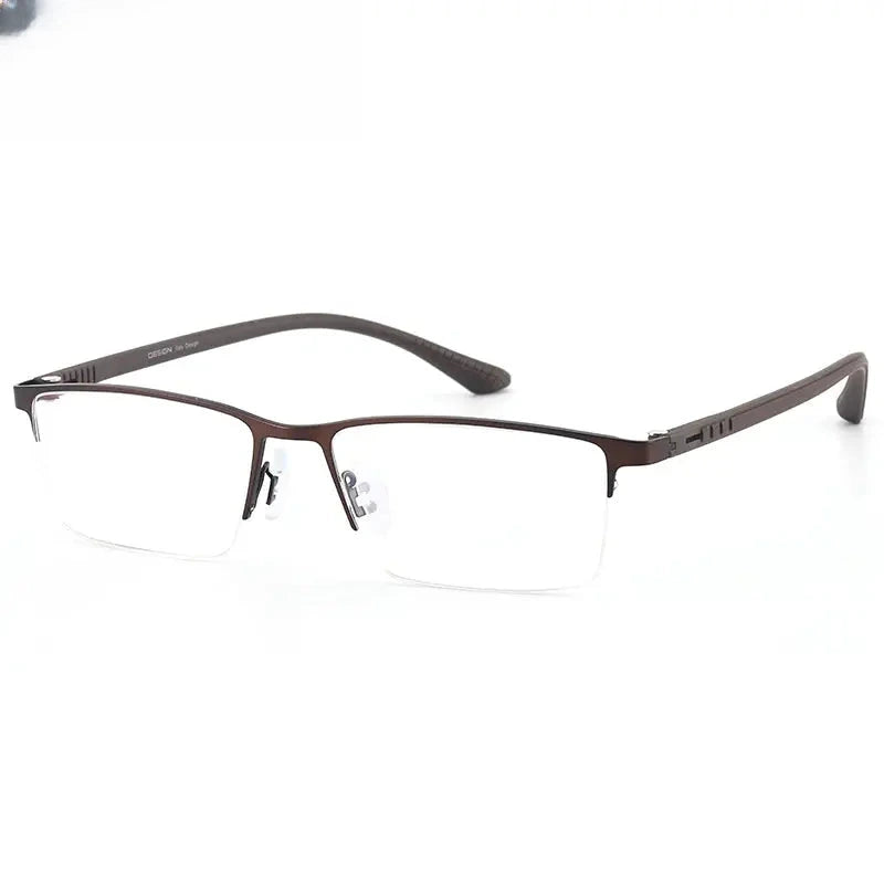 Men's Semi-Rimless Titanium Prescription Glasses 93874 — view 5 | Rx Spectacle