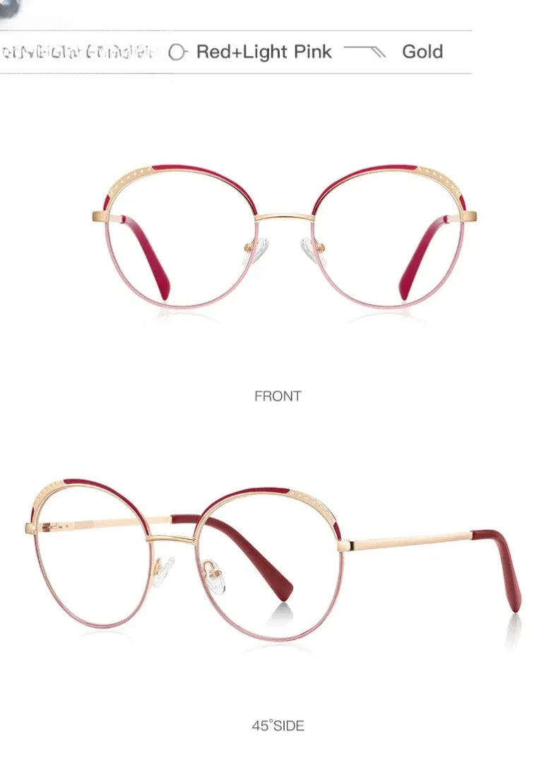 Women's Round Full Rim Plastic Reading Glasses Pfd3115 — view 21 | Rx Spectacle