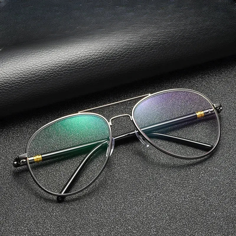 Men's Oval Full Rim Alloy Double Bridge Prescription Glasses 209000 — view 1 | Rx Spectacle