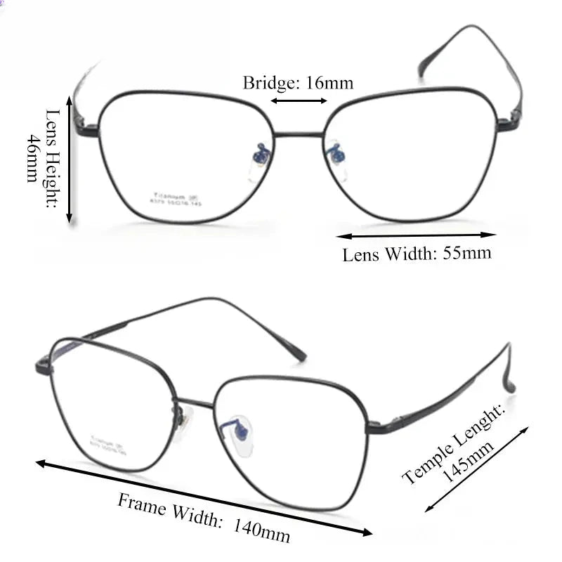 Unisex Oval Full Rim Titanium Flat Top Prescription Glasses 83794 — view 2 | Rx Spectacle