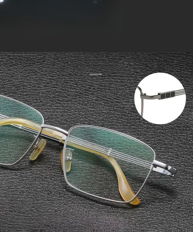 Men's Square Full Rim Titanium Oversized Prescription Glasses 612150 — view 6 | Rx Spectacle