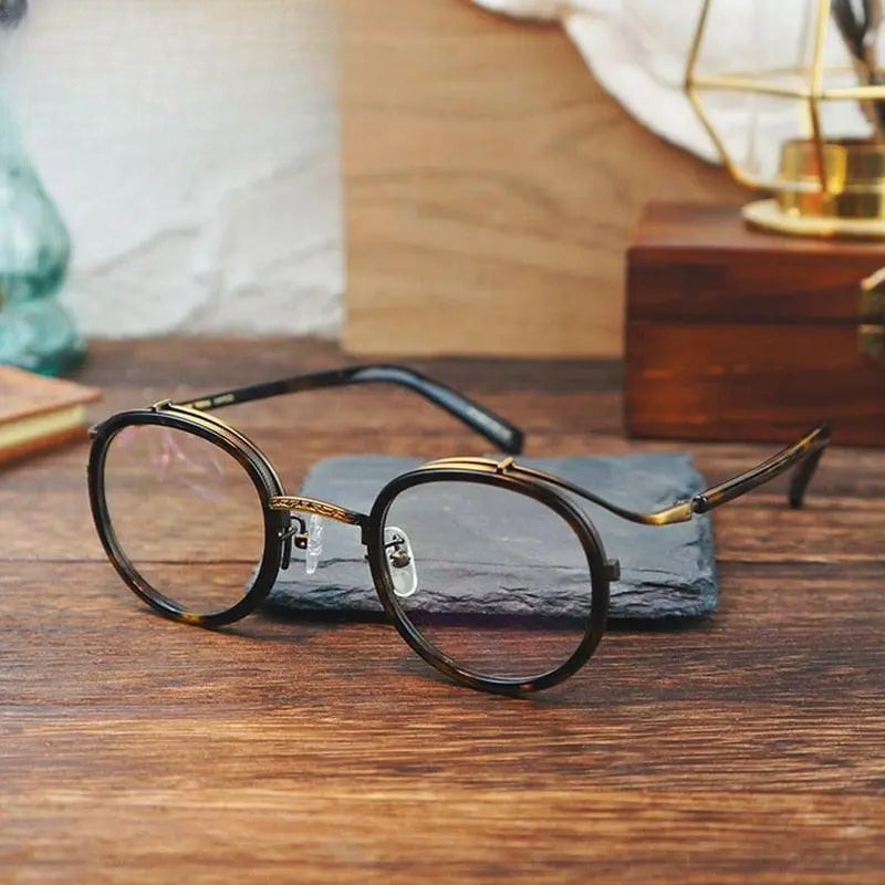 Unisex Round Full Rim Acetate Prescription Glasses Gxj37 — view 1 | Rx Spectacle