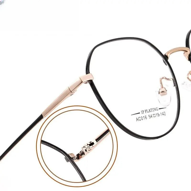 Unisex Round Full Rim Stainless Steel Prescription Glasses Ac016 — view 9 | Rx Spectacle