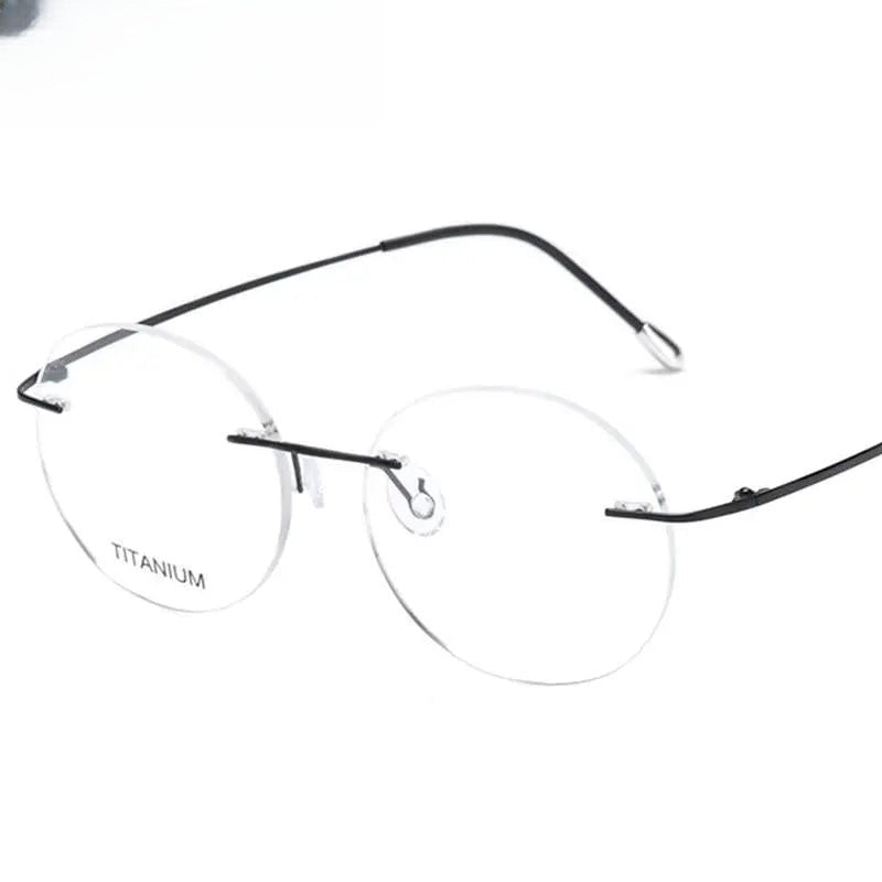 Unisex Round Rimless Titanium Prescription Glasses Kr6012 — view 1 | Rx Spectacle