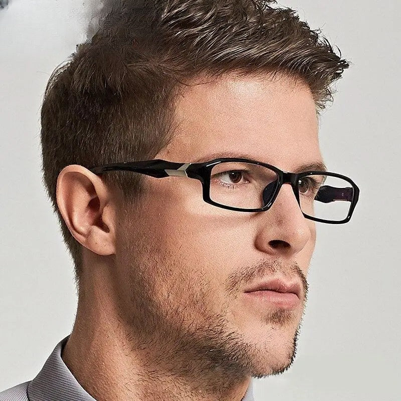 Men's Rectangular Full Rim Titanium Sports Glasses 6059 — view 2 | Rx Spectacle