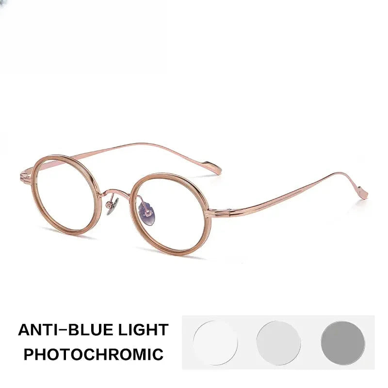 Women's Round Full Rim Titanium Reading Glasses Glasses36080 — view 5 | Rx Spectacle