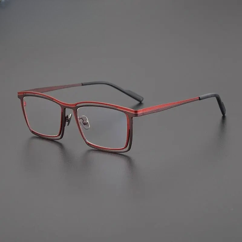 Unisex Square Full Rim Titanium Prescription Glasses Gxyj1021 — view 7 | Rx Spectacle