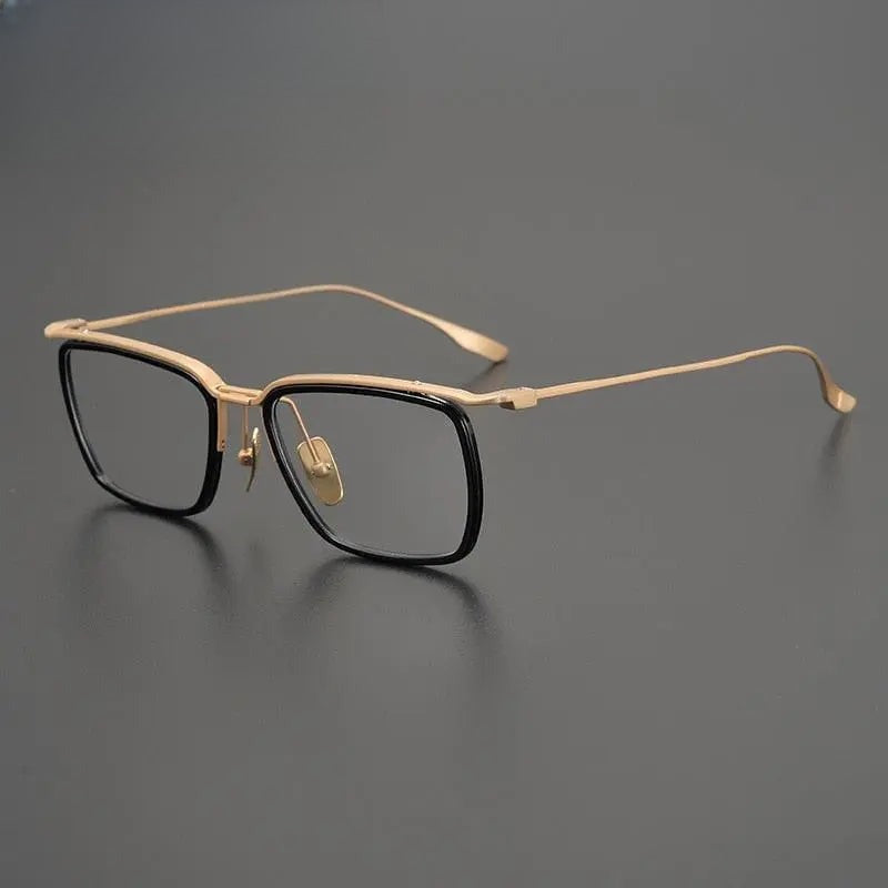 Unisex Square Full Rim Titanium Prescription Glasses Gxyj896 — view 8 | Rx Spectacle