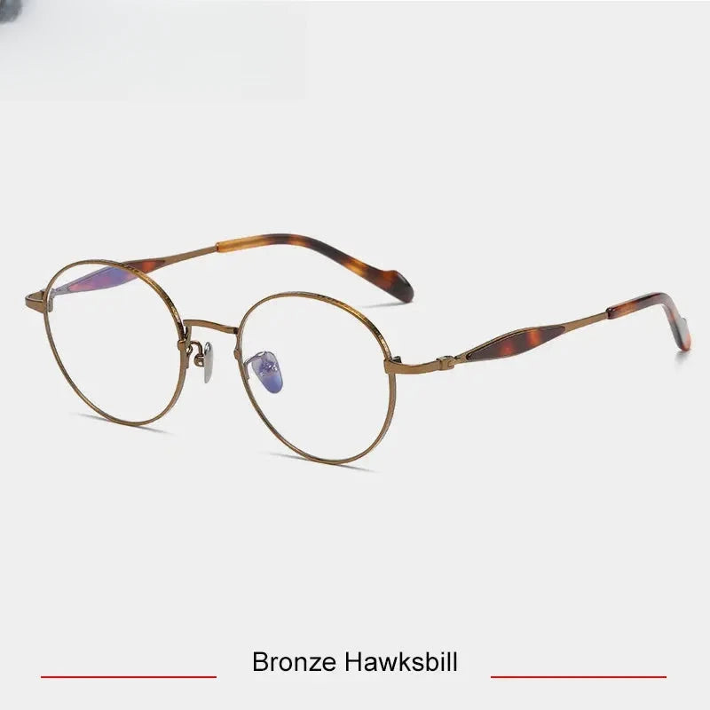 Unisex Round Full Rim Titanium Prescription Glasses 46058 — view 5 | Rx Spectacle