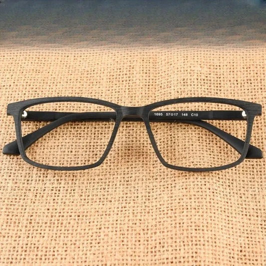 Men's Square Full Rim Wood Prescription Glasses 911695 — view 1 | Rx Spectacle