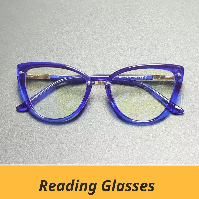 Women's Cat Eye Full Rim Titanium Reading Glasses Gx2221 — view 1 | Rx Spectacle