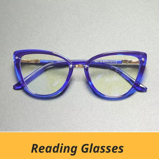 Women's Cat Eye Full Rim Titanium Reading Glasses Gx2221 — view 1 | Rx Spectacle
