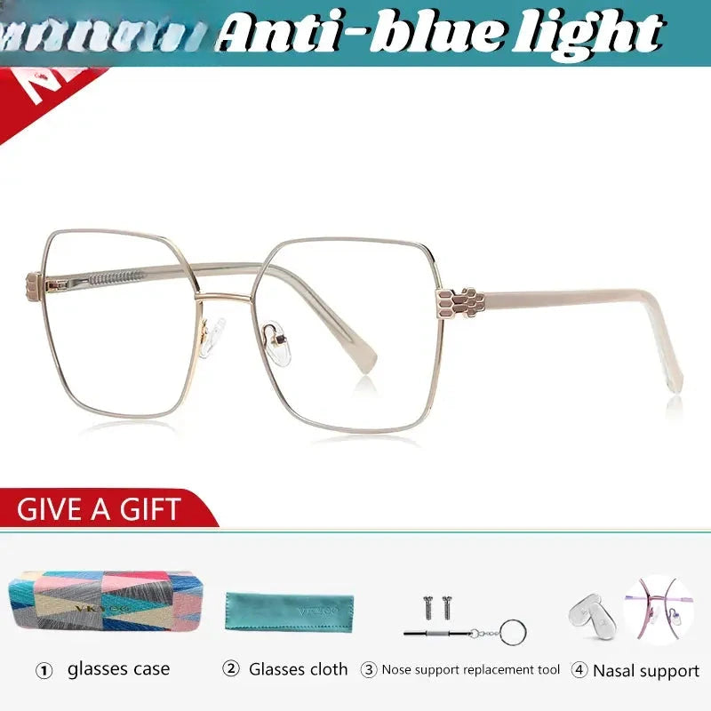 Women's Polygon Full Rim Alloy Reading Glasses 83140 — view 7 | Rx Spectacle