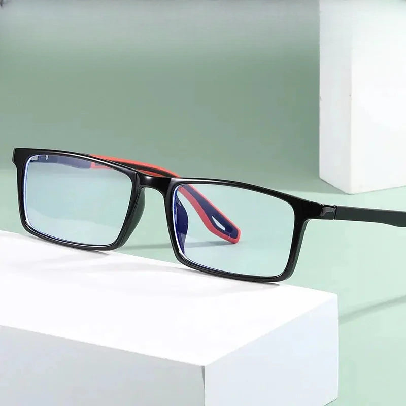 Men's Square Full Rim Plastic Prescription Glasses 81308 — view 1 | Rx Spectacle