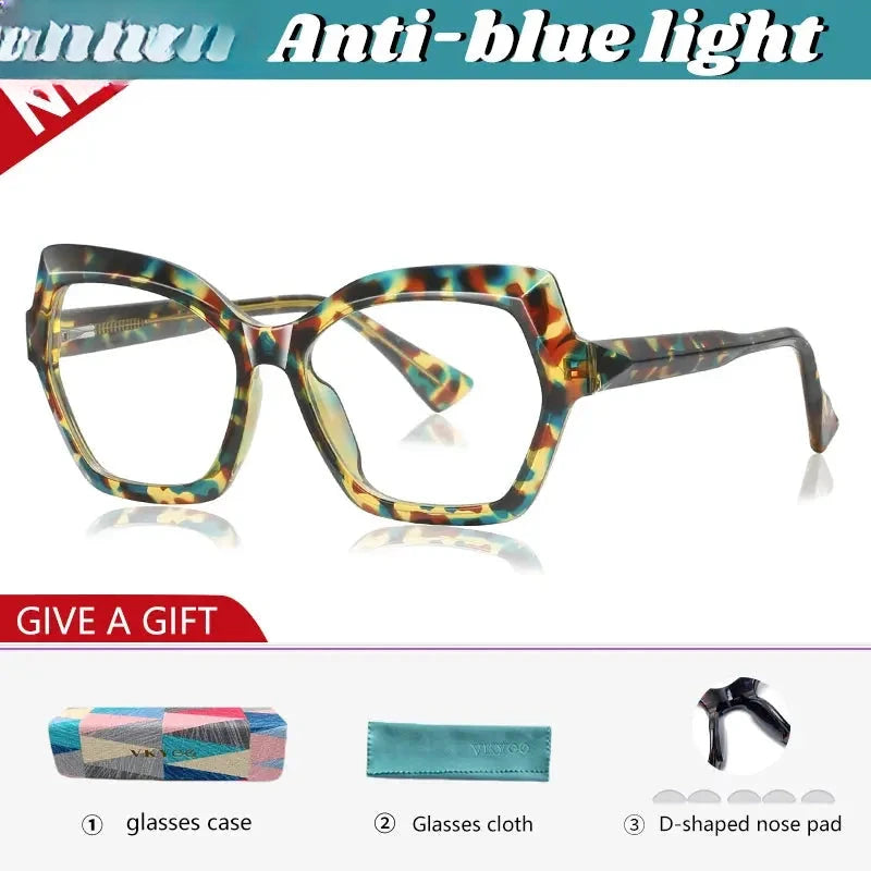 Women's Polygon Full Rim Titanium Reading Glasses 97043 — view 7 | Rx Spectacle