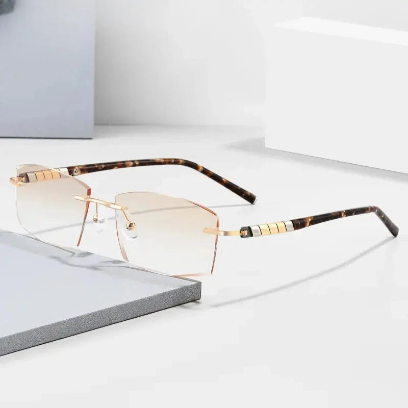 Men's Square Rimless Titanium Prescription Glasses 76008 — view 1 | Rx Spectacle